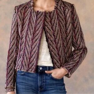 Driftwood Herringbone Wool Blend Blazer Jacket